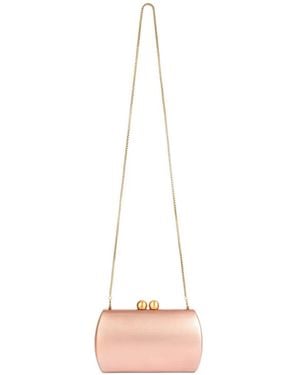 Gemy Maalouf Hard-Shell Wooden Clutch Bag - White