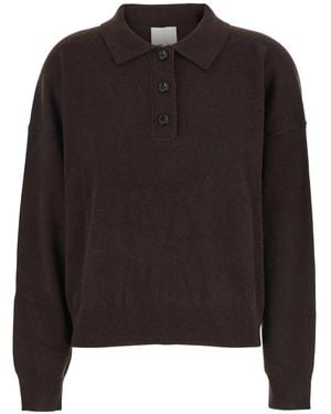 Allude ポインテッドカラーポロシャツ - ブラック