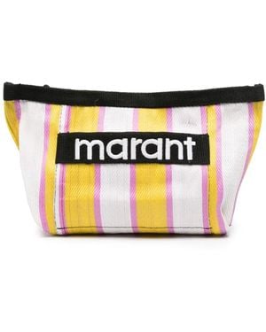 Isabel Marant Powden Gestreepte Clutch - Wit