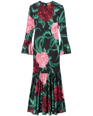 La DoubleJ Alba Midikleid Mit Blumenprint - Weiß