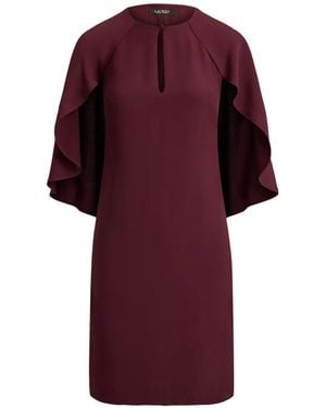 Ralph Lauren Tiveah Cape-Sleeve Mini Dress - Red