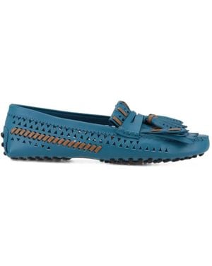 Tod's Gommino Fringed Loafers - Blue