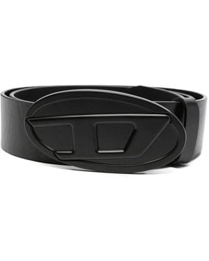 DIESEL Riem Met Oval D-Logoplakkaat - Zwart