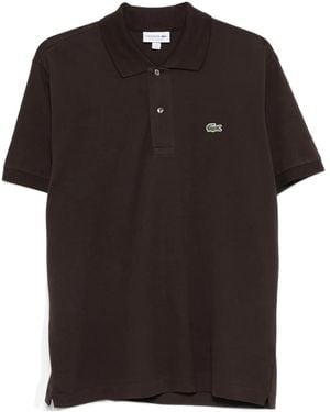 Lacoste Logo-Detail Button Polo Shirt - Black