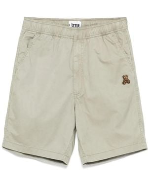 Izzue Logo-Embroidered Shorts - Natural