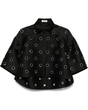 Sandro Cut-Out Shirt - Black