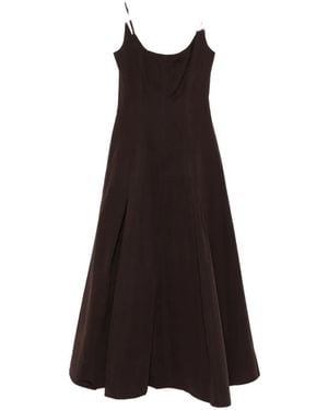 STAUD Jill Panneled Flared Dress - Black