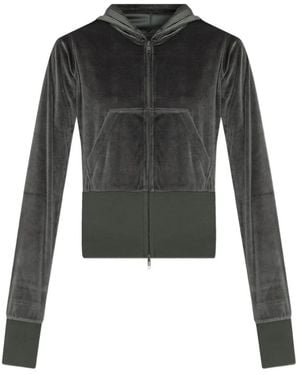 Balenciaga Velour Zip-Up Hoodie - Black
