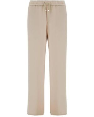 Herno Matte Crepe Satin Pants - Natural