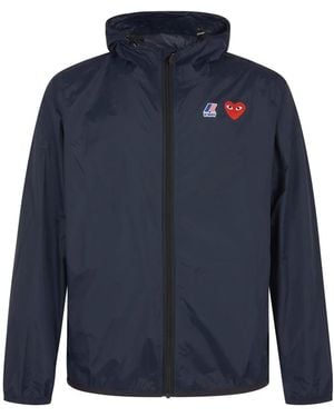 COMME DES GARÇONS PLAY X K-Way Hooded Lightweight Jacket - Blue