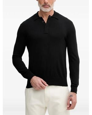 Sisley Long-Sleeve Polo Jumper - Black