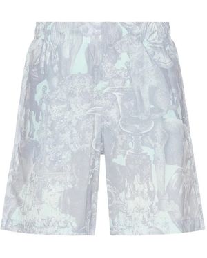Givenchy Badeshorts Mit Statuen-Print - Blau