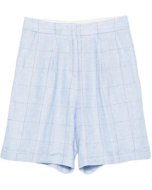 Peserico Pantalones Cortos A Cuadros - Azul