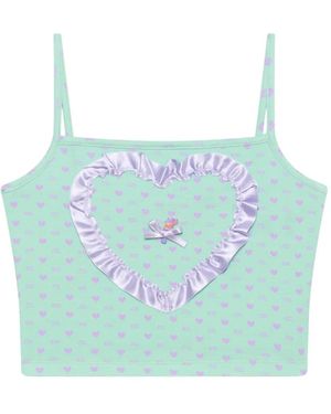 Gcds Top Polly Pocket con corazón estampado - Azul