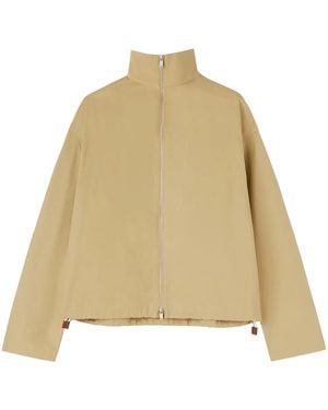 Jil Sander Cotton Logo Patch Jacket - Natural