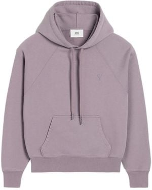 Ami Paris Ami De Coeur Hoodie - Purple