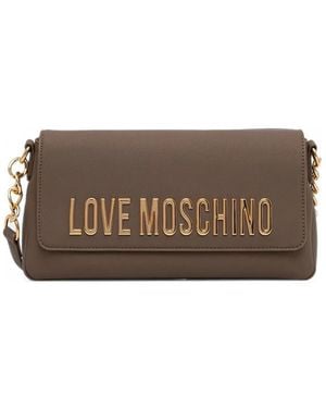 Love Moschino Logo-Plaque Shoulder Bag - Brown