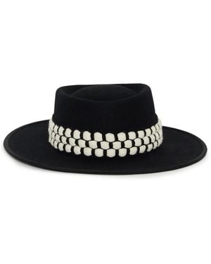 D'Estree Sombrero fedora Gerhard con cinta - Negro