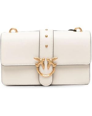 Pinko Mini Love One Leather Crossbody Bag - Natural