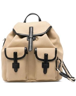 Weekend by Maxmara Drawstring Flap-pocket Backpack - ナチュラル