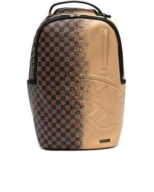 Sprayground Check-Patterm Backpack - Natural