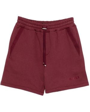 Amiri Drawstring Logo-Embroidery Track Shorts - Red