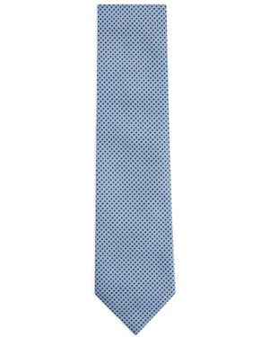 ZEGNA Geometric-pattern Silk Tie - ブルー