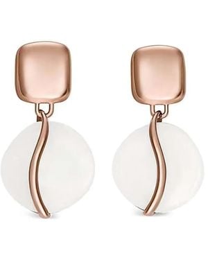 Skagen Geometric Drop Earrings - White