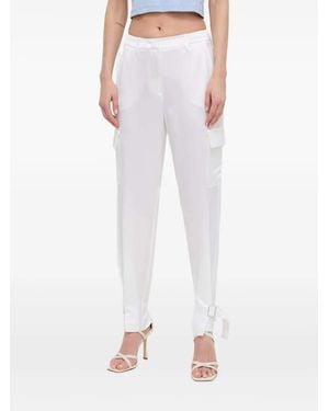 Guess Buckle-Detail Cargo Pants - White
