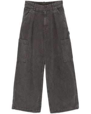 Universal Overall Logo-Patch Wide-Leg Trousers - Grey
