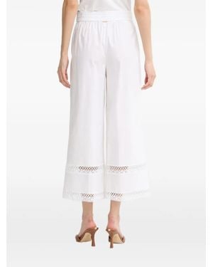 Twinset Crochet-Trim Palazzo Pants - White