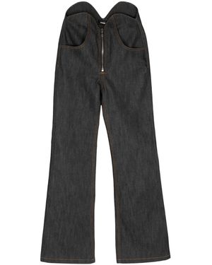 we11done Jeans A Gamba Ampia - Grigio