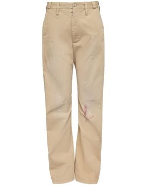 MM6 by Maison Margiela Paint-Splatter Trousers - Natural