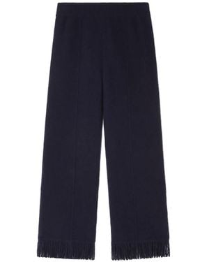 Alanui Pantalones Finest Con Dobladillo De Flecos - Azul