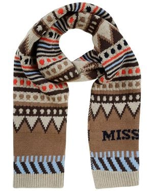 Missoni Geometric-Pattern Wool Scarf - Natural