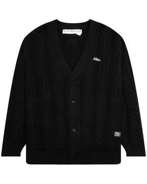 Advisory Board Crystals Cable-Knit Cardigan - Black