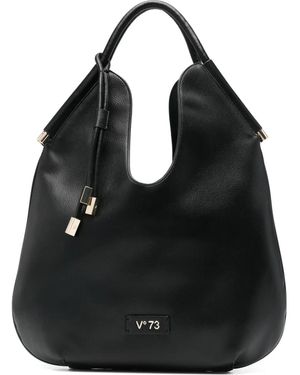 V73 Logo-Plaque Shoulder Bag - Black