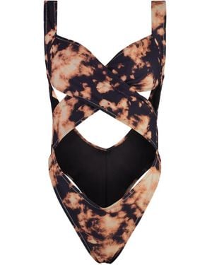 Reina Olga Maillot De Bain À Découpes - Marron