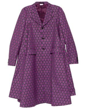 Comme des Garçons Geometric-Pattern Single-Breasted Coat - Purple