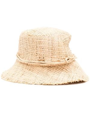 Ruslan Baginskiy Logo-Patch Straw Bucket Hat - Natural