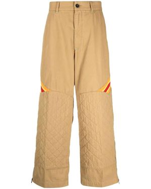 Incotex Diamond-Quilt Straight-Leg Trousers - Natural