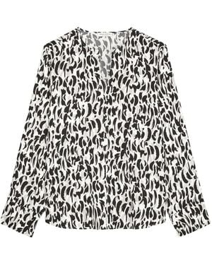 Marc O' Polo Animal-Print Button-Up Blouse - White