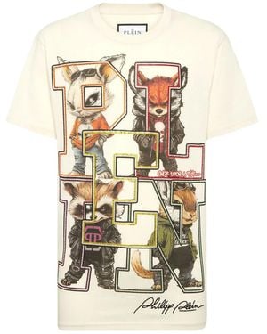 Philipp Plein College Animals Tシャツ - メタリック