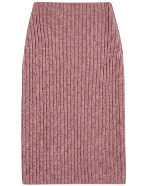Jil Sander Ribbed-Knit Midi Skirt - Pink