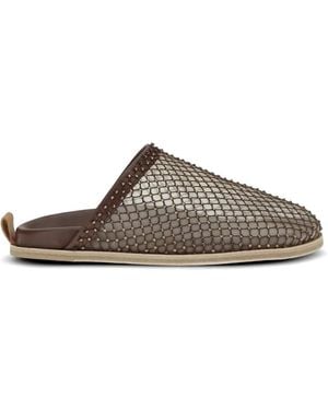 forte_forte Strass Mesh Sandals - Brown