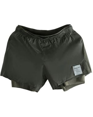 Satisfy Coffeethermal 8" Layered Shorts - Grey