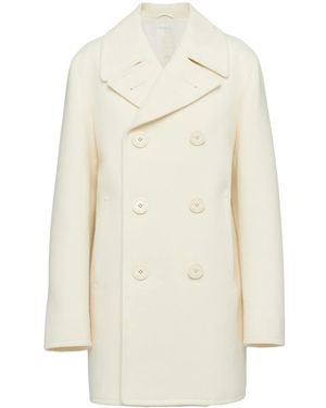 Prada Cappotto in lana doppiopetto - Neutro