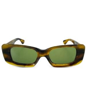 Chrome Hearts Estrel La Rectangle-Frame Sunglasses - Green
