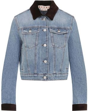 Marni Contrasting-Collar Jacket - Blue