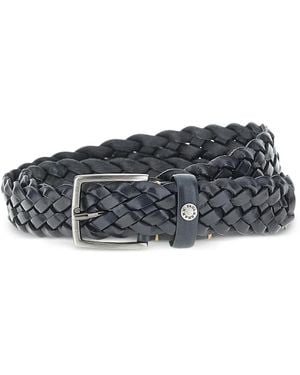 Paul & Shark Braided Leather Belt - Grey
